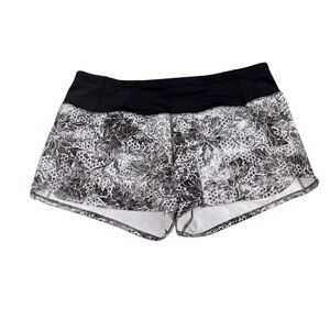 Lululemon Black and White Floral Women's Shorts Size 8